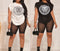 2 Pc V Top With Sheer Stocking